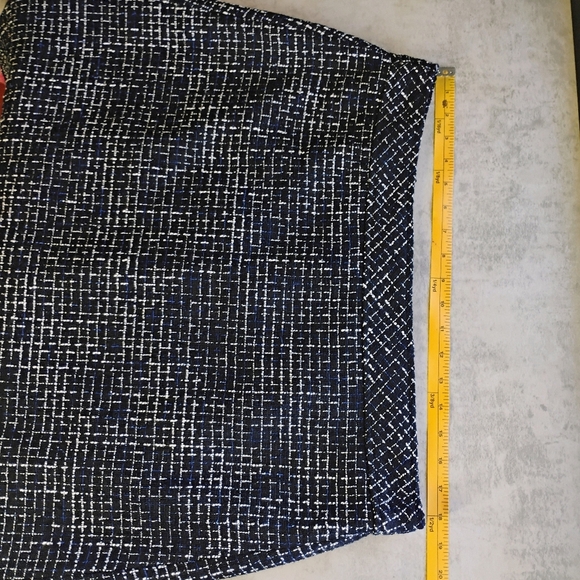J Crew Tweed Pencil Skirt Black White Blue Career Wear Office Plus Size 16 - Picture 8 of 9